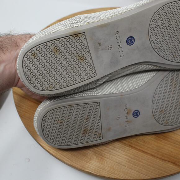 Rothys Shoes Womens 10 The Loafer Flats Retired Linen Nude Beige Work Business - Picture 7 of 9